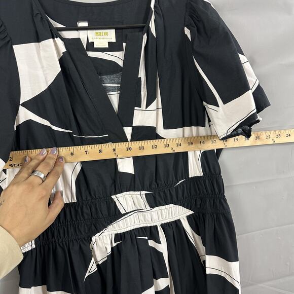 Maeve Dress Womens Large The Somerset Maxi Black White Belted Boho Chic Casual - Picture 14 of 16